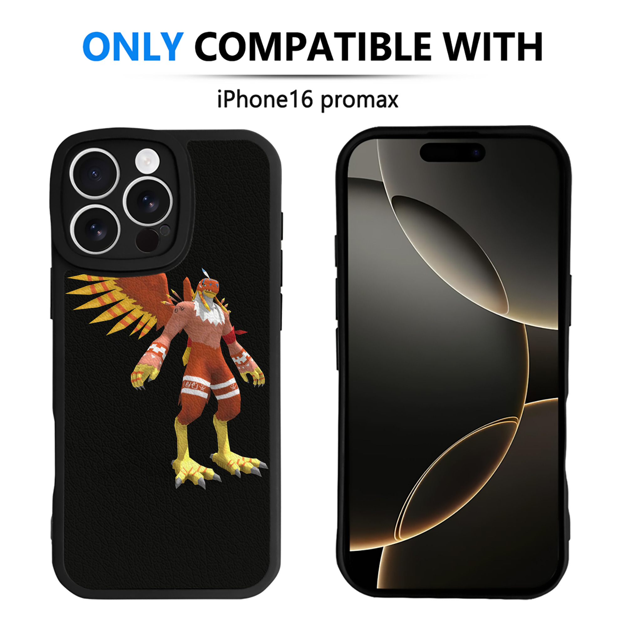 （画像用） Digimon デジタルモンスター/デジモン 【iPhone 16シリーズ対応】シリコンスマホケース（レザー調） 材質：シリコン